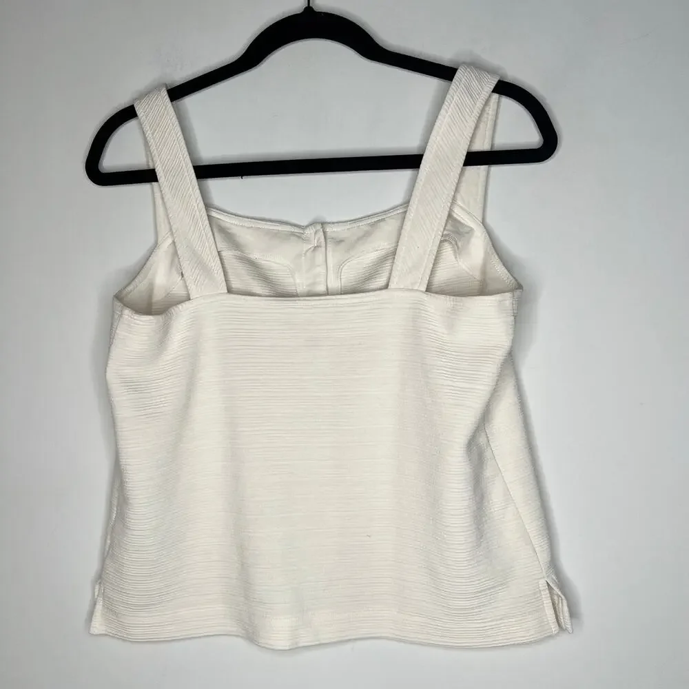 J. Crew Off White Textured Tank Size Small